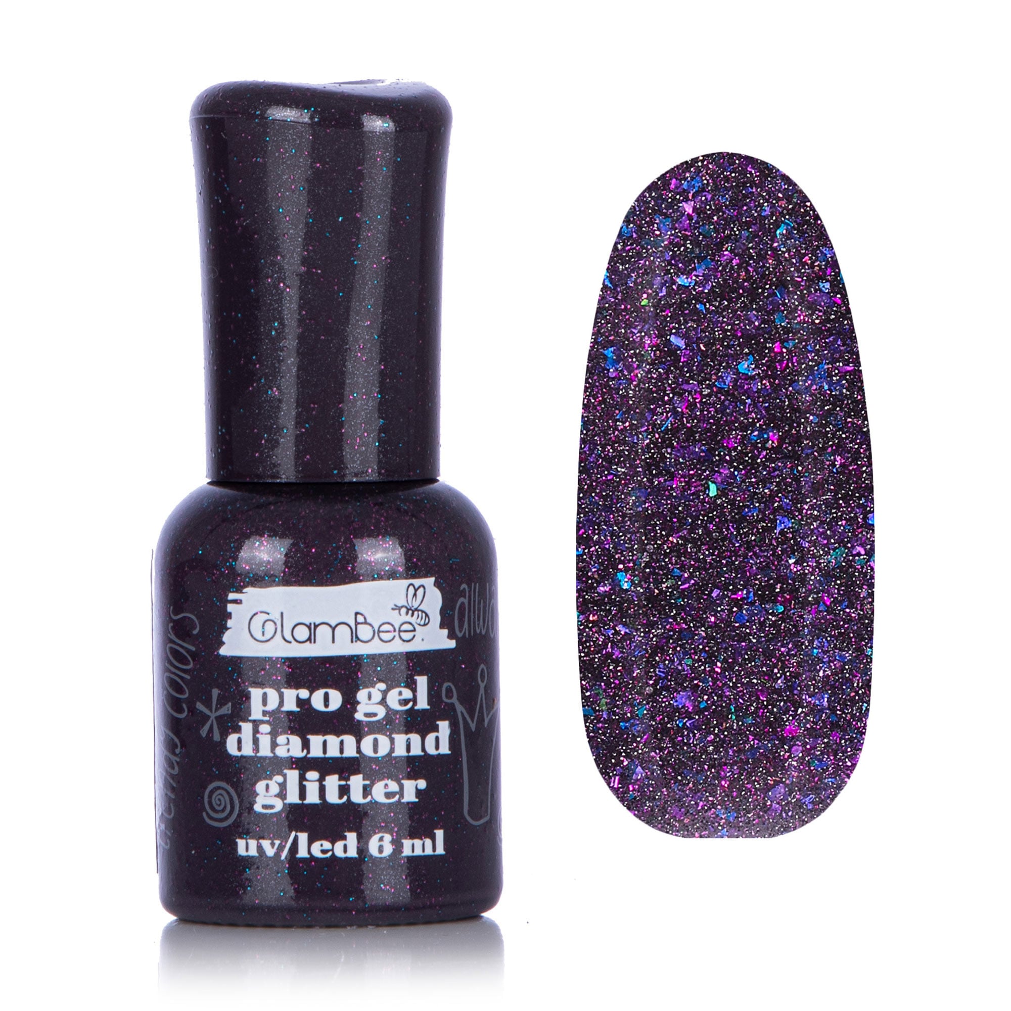 Гель-лак для нігтів GlamBee ProGel Diamond Glitter 123, 6 мл